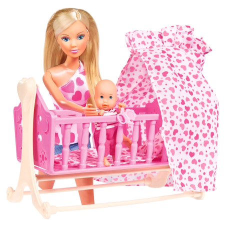 Set Simba Steffi Love New Born Baby Set papusa 29 cm, 1 bebelus si accesorii [2]