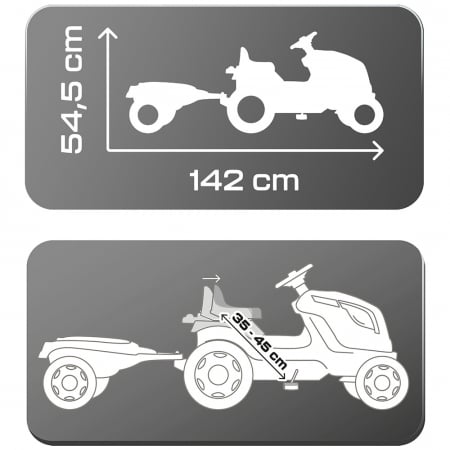 Tractor cu pedale si remorca Smoby Farmer XL albastru [2]