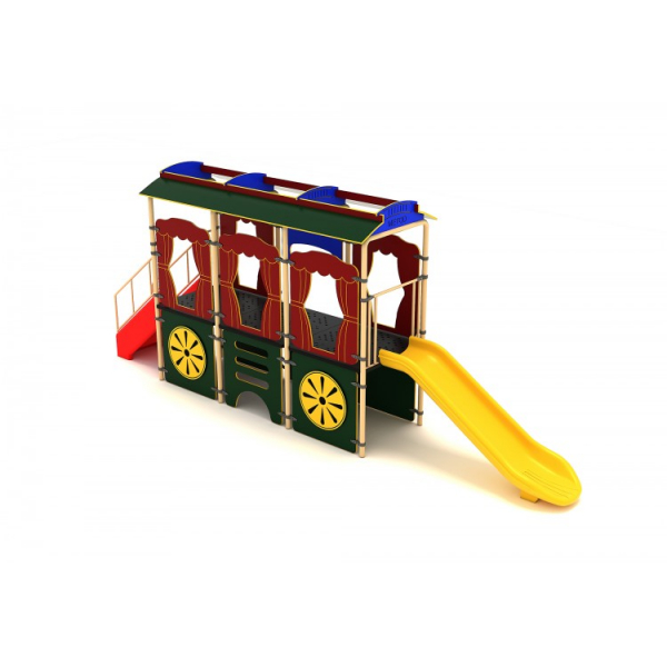 O4YN Seria HDPE Echipament loc de joaca Tren cu Scara Tobogan si Cățărătoare [2]