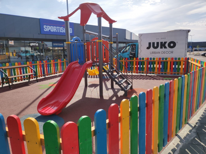 17M Clasic Echipament loc de joaca exterior parc din metal cu Scara Tobogan si 2 Leagane [7]