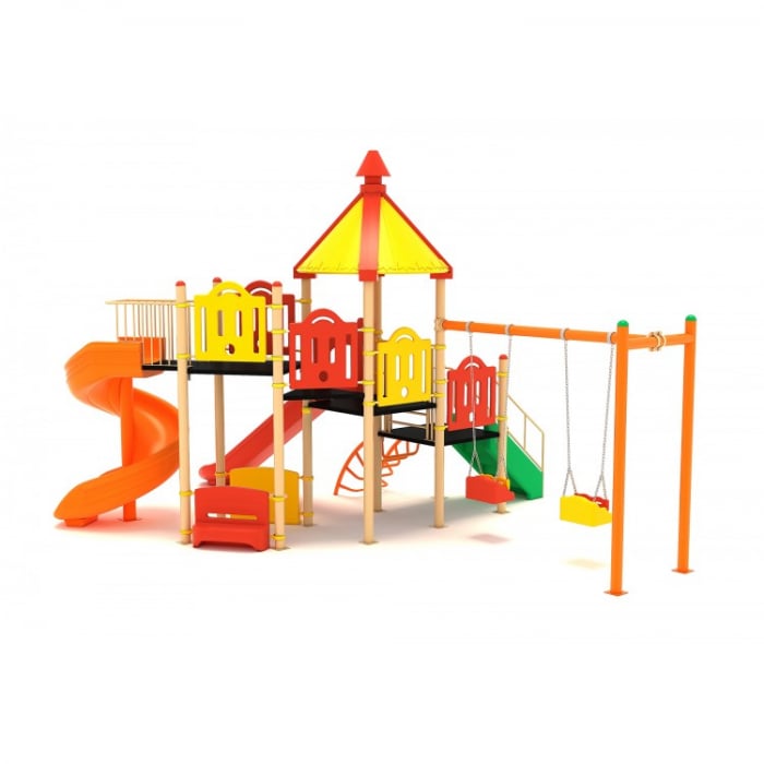 02OJ Oferta speciala 1 Echipament loc de joaca 1 Carusel 1 Cataratoare 1 Leagan 1 Balansoar 2 Banci 2 Cosuri de gunoi [4]
