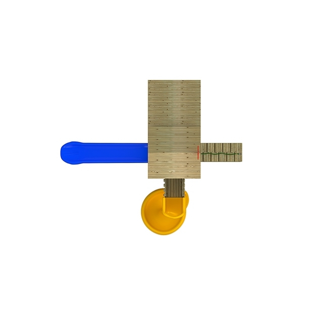 25A Clasic Echipament loc de joaca exterior parc din lemn cu 2 Tobogane 2 Bancute si Cataratoare [3]
