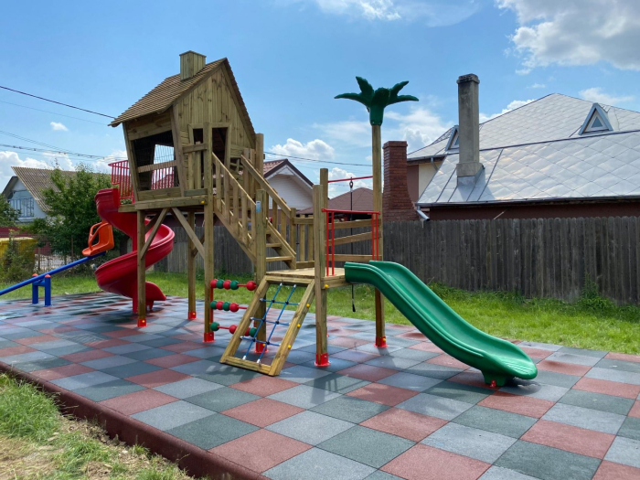 30A Casa Echipament loc de joaca exterior parc din lemn cu 2 Tobogane Numaratoare si 2 Cataratoare [4]