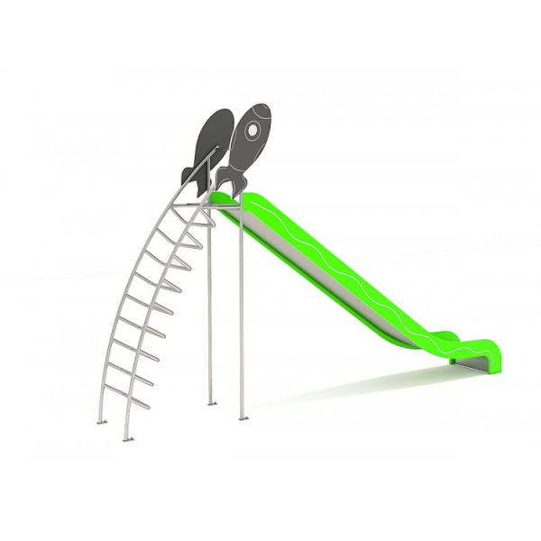 Tobogan de exterior 2.9 m cu scara din metal pentru loc de joaca 90OE [4]