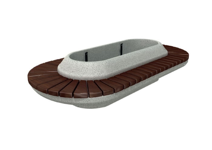 Banca cu jardiniera din beton pentru parcuri MBE-711 [1]