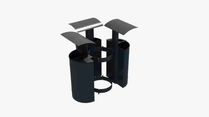 Cosuri de gunoi cu prindere pe stalp pentru hartie, sticla si metal PK01 [3]