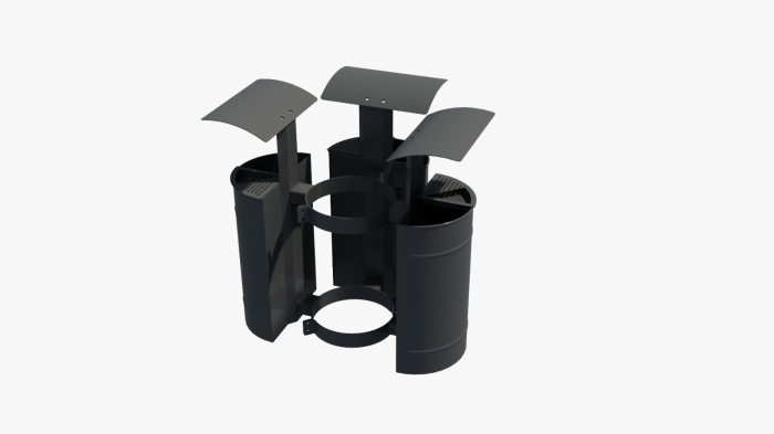 Cosuri de gunoi cu prindere pe stalp pentru hartie, sticla si metal PK01 [2]