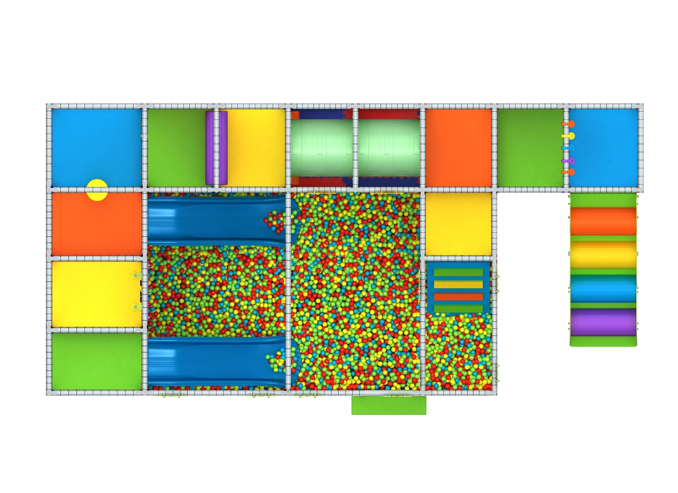 Loc de joca interior cu 2 tobogane, scara, activitati si piscina cu bile - Mim-3010 [3]