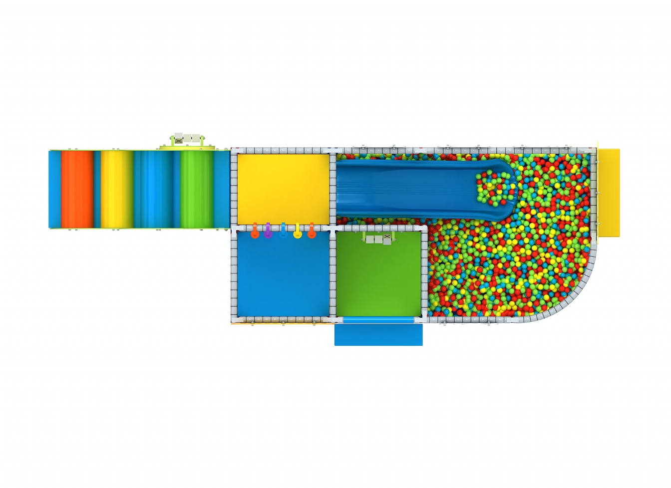 Loc de joca interior cu tobogan, scara, activitati si piscina cu bile - Mim-3001 [3]