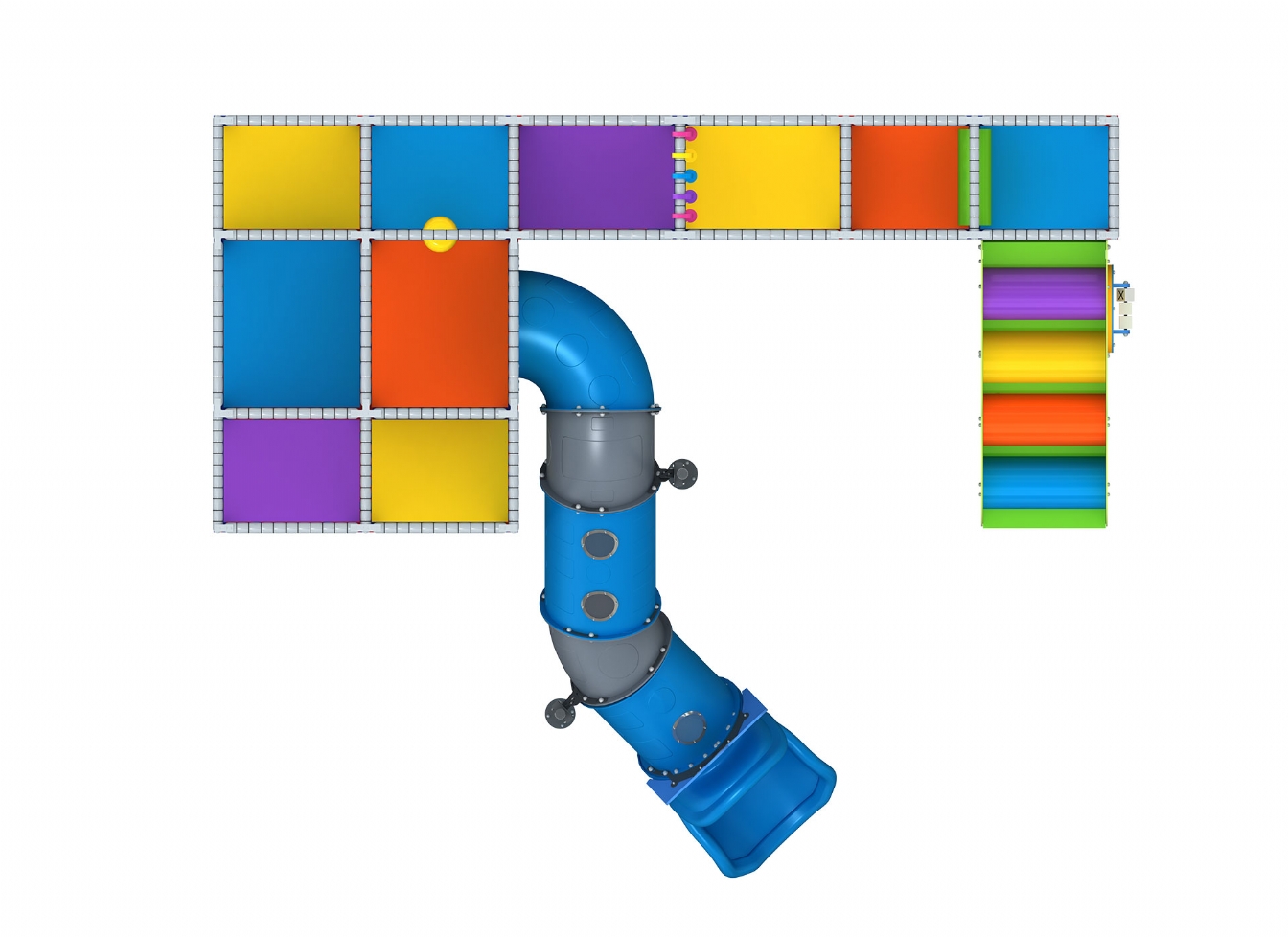 Loc de joca interior cu tobogan, scara si activitati - Mim-3009 [3]