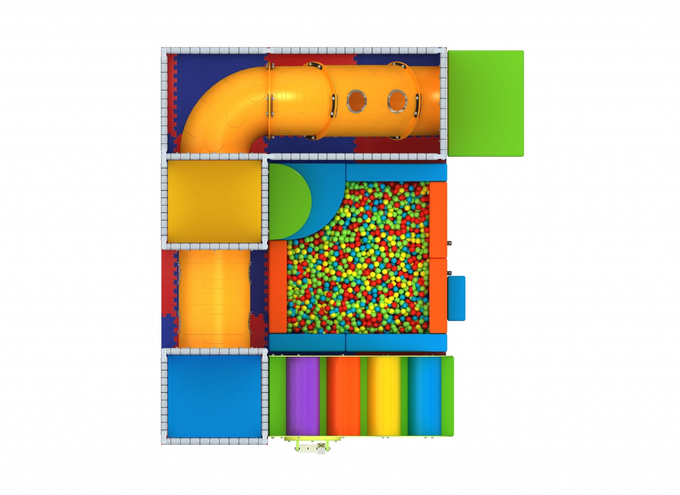 Loc de joca interior cu tobogan, scara, tunel, activitati si piscina cu bile - Mim-3002 [3]