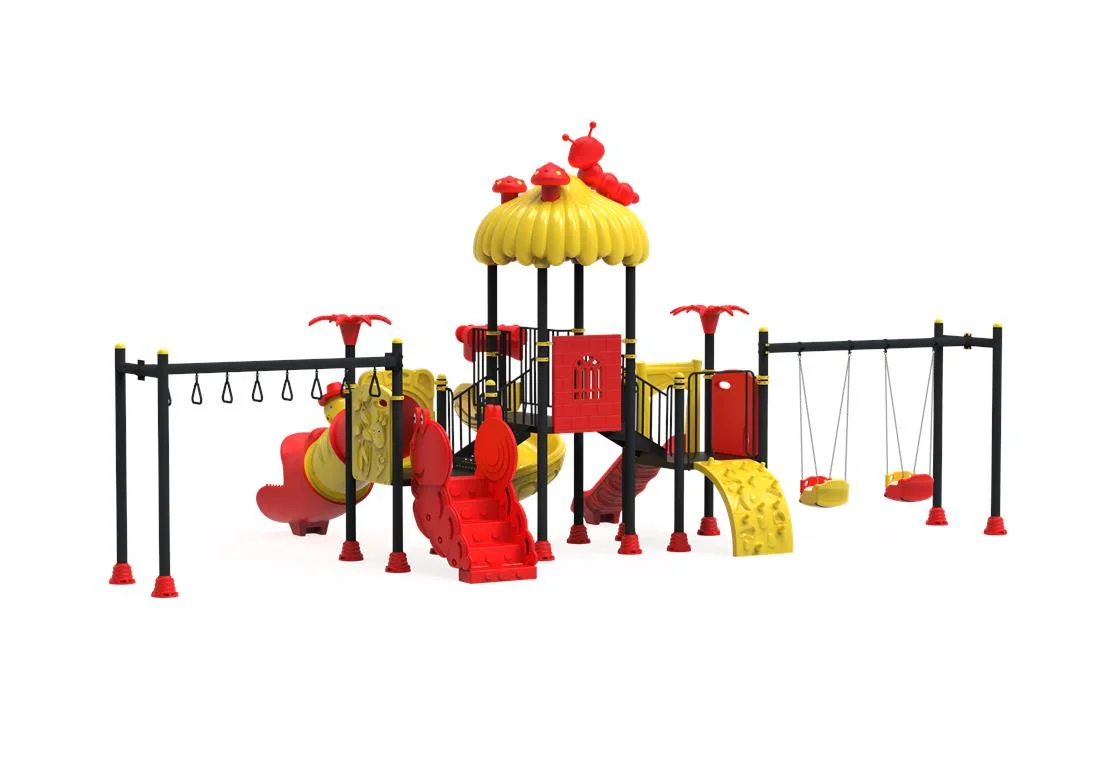 PT-101 ECO Echipament loc de joaca exterior parc din metal cu Scara, 2 Leagane, 2 Cataratori si 3 Tobogane [2]