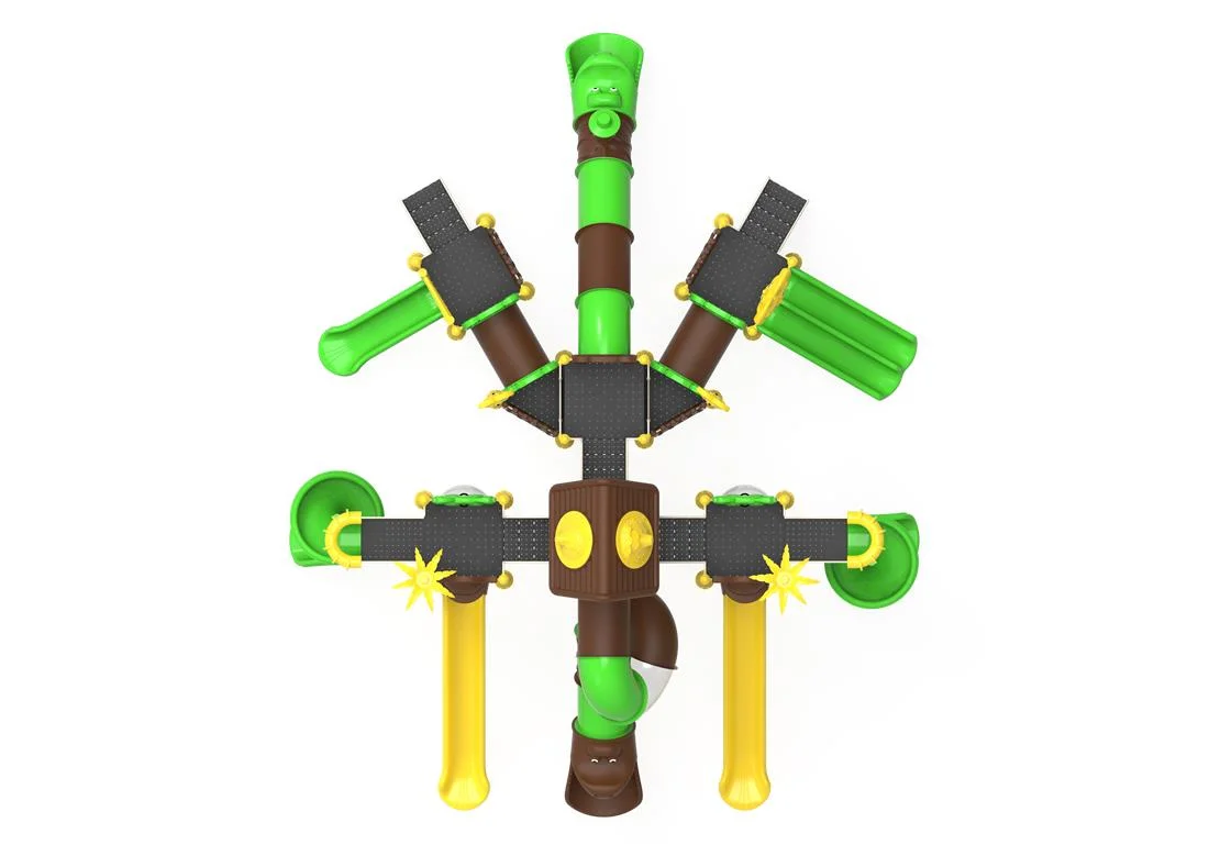 PT-135 ECO Echipament loc de joaca exterior parc din metal cu 2 Scari, 2 Tunele si 9 Tobogane [3]