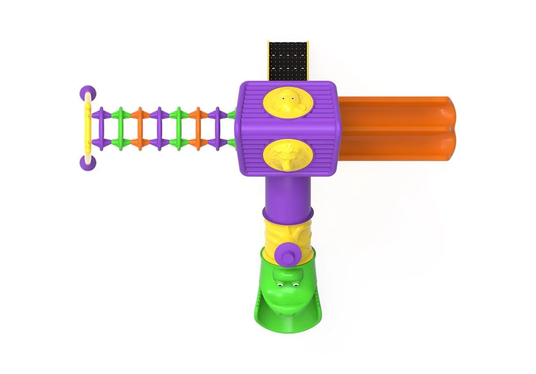 PT-16 ECO Echipament loc de joaca exterior parc din metal cu Scara, Cataratoare si 3 Tobogane [3]