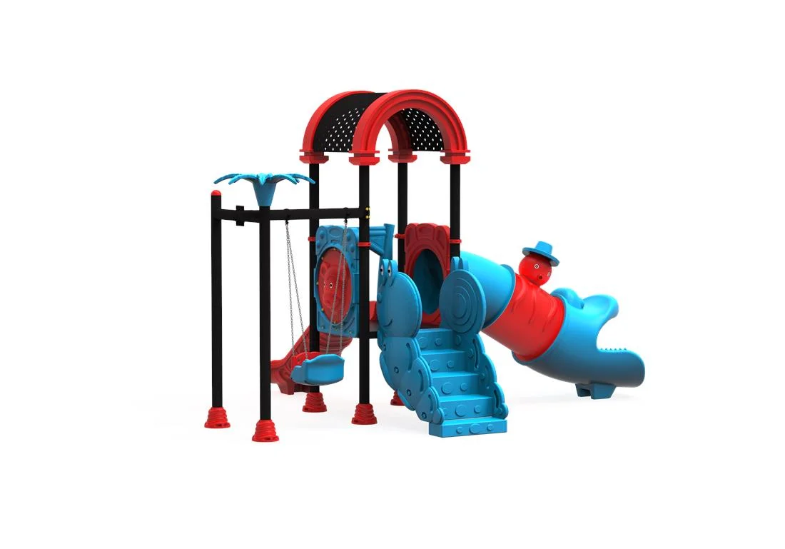 PT-23 ECO Echipament loc de joaca exterior parc din metal cu Scara, Leagan si 2 Tobogane [2]