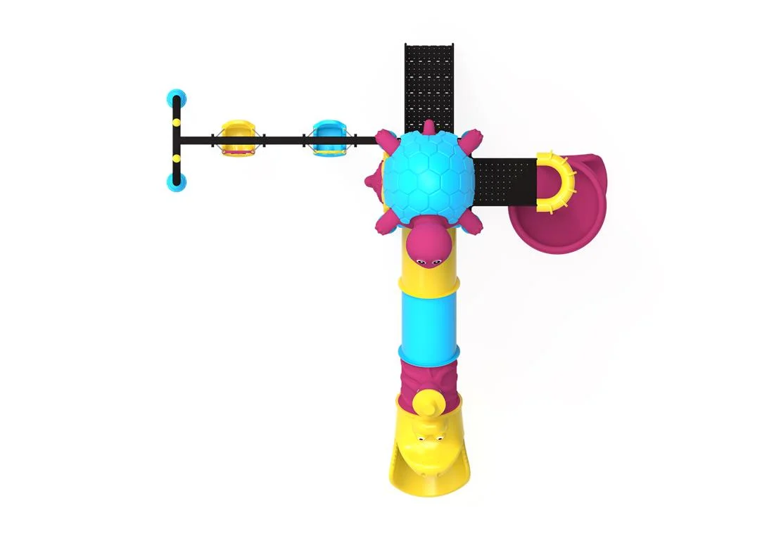 PT-37 ECO Echipament loc de joaca exterior parc din metal cu Scara, 2 Leagane si 2 Tobogane [3]