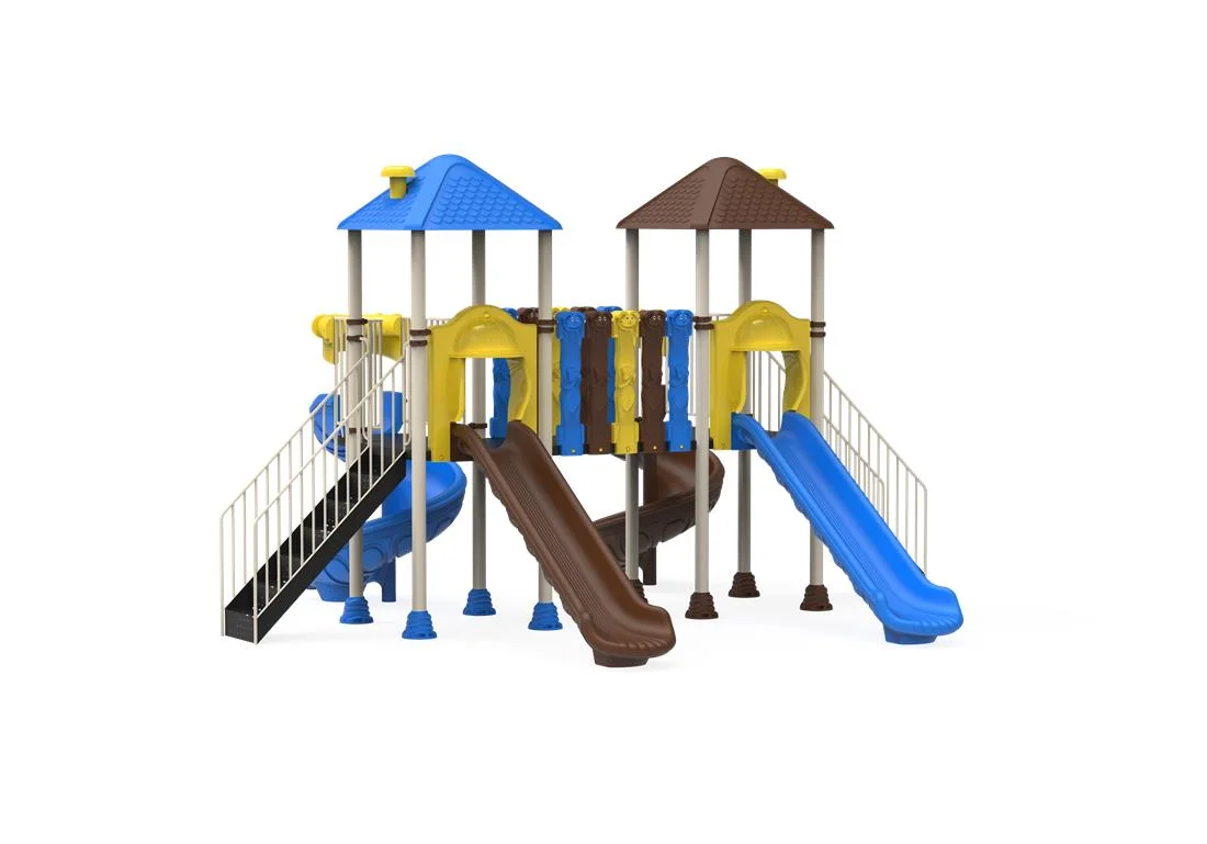 PT-50 ECO Echipament loc de joaca exterior parc din metal cu 2 Scari si 4 Tobogane [2]