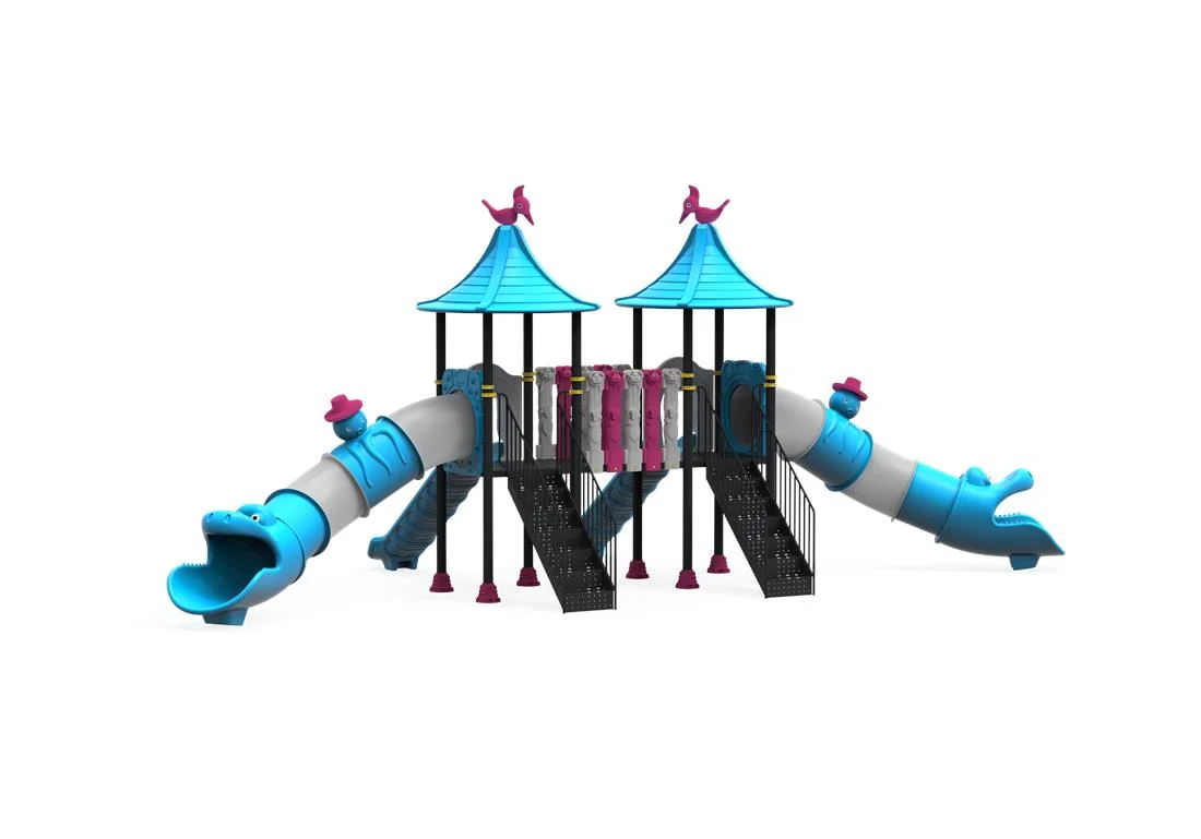 PT-52 ECO Echipament loc de joaca exterior parc din metal cu 2 Scari si 4 Tobogane [2]