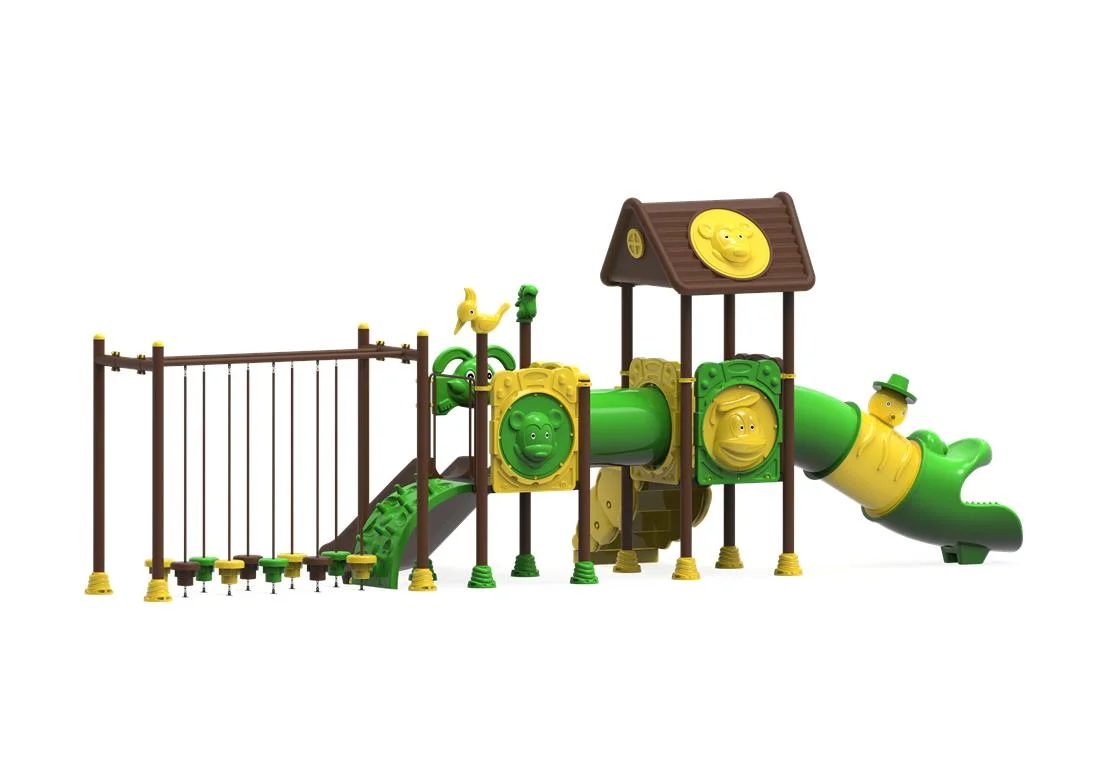 PT-53 ECO Echipament loc de joaca exterior parc din metal cu Scara, Cataratoare, Tunel si 3 Tobogane [2]