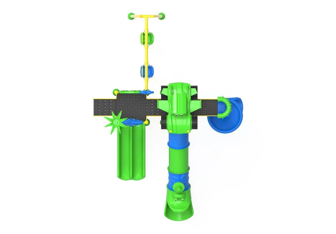 PT-62 ECO Echipament loc de joaca exterior parc din metal cu Scara, 2 Leagane si 4 Tobogane [3]