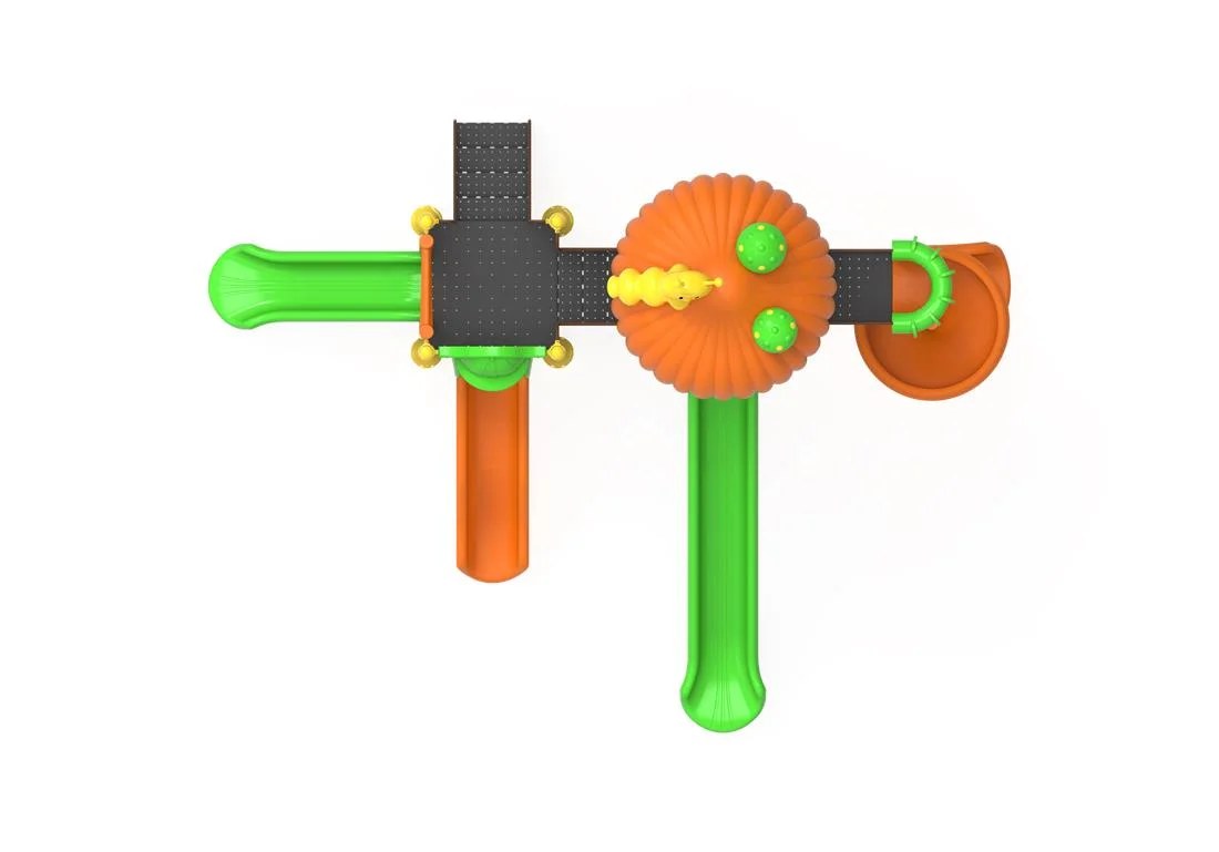 PT-87 ECO Echipament loc de joaca exterior parc din metal cu Scara si 4 Tobogane [3]