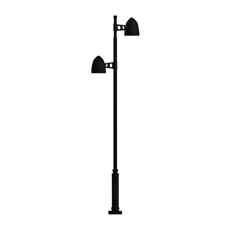 Stalp de iluminat pentru exterior cu doua brate realizat din otel galvanizat si bec LED - A4040 [1]