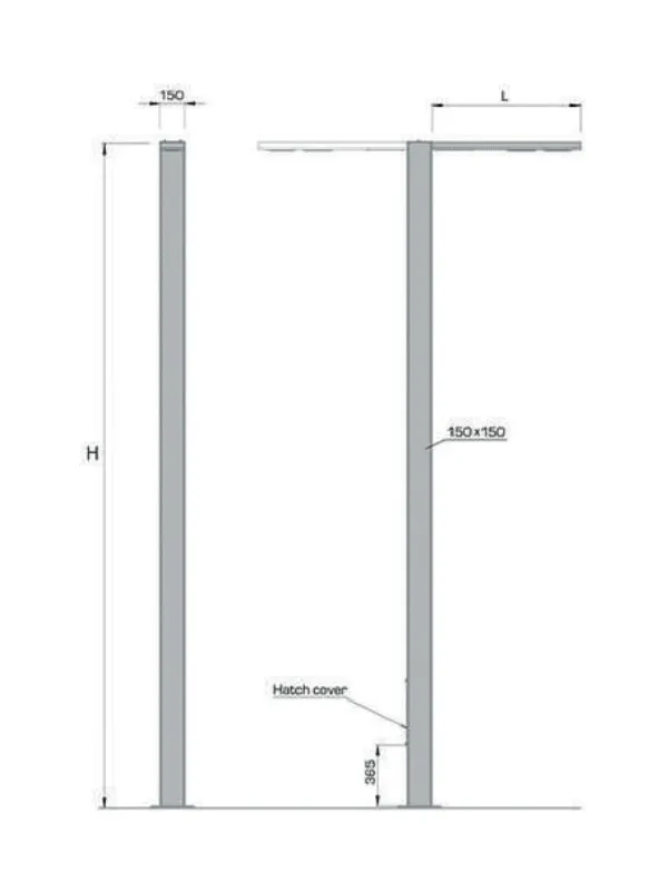 Stalp de iluminat pentru exterior cu un brat realizat din otel galanizat si bec LED - A4002 [2]