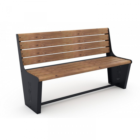 Banci stradale / parc - Banca pentru exterior cu structura metalica si lemn - 04B