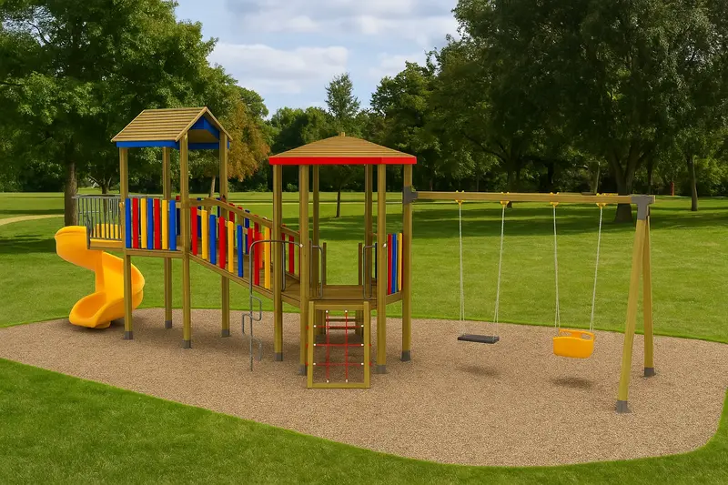Loc de joaca de exterior din lemn pentru copii - 05A [6]