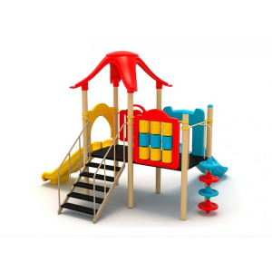 Echipamente locuri de joaca de EXTERIOR - 06M Clasic Echipament loc de joaca exterior parc din metal cu Scara 3 Tobogane Cataratoare si Activitati