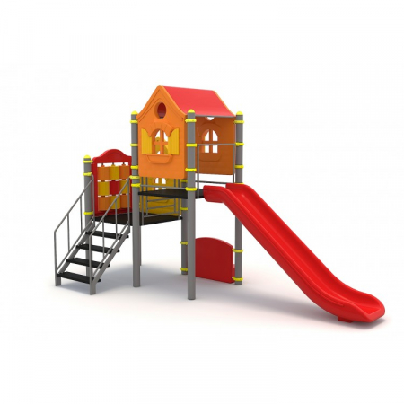 Echipamente locuri de joaca de EXTERIOR - Tobogan de copii de +5 ani pentru loc de joaca parc / gradinita - 123M