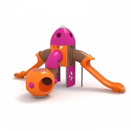 Echipamente locuri de joaca de EXTERIOR - 135M Cosmos Echipament loc de joaca exterior parc din metal cu 2 Tobogane și Cățărătoare