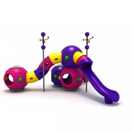 143M Cosmos Echipament loc de joaca exterior parc din metal cu 3 Tobogane și Cățărătoare [1]
