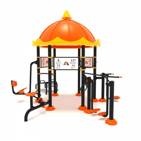 Seturi aparate de fitness exterior - 16FT Set de fitness pentru exterior cu panou 6 Aparate