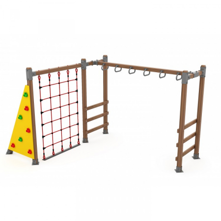 ELEMENTE & FIGURINE terenuri de joaca - Cataratoare din lemn pentru copii cu perete si franghii - 170OE
