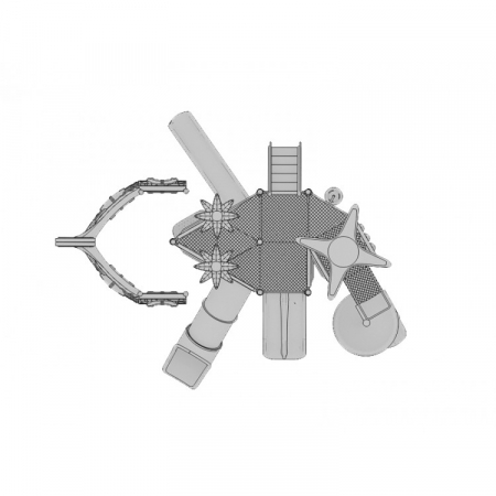 171M Vapor Ansamblu Echipamente loc de joaca exterior parc din metal cu Scara 4 Tobogane Activitati Bancuta și Cățărătoare [2]
