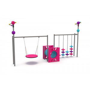 177M Cosmos Echipamente loc de joaca exterior parc din metal cu Leagan Tunel și Cățărătoare [1]