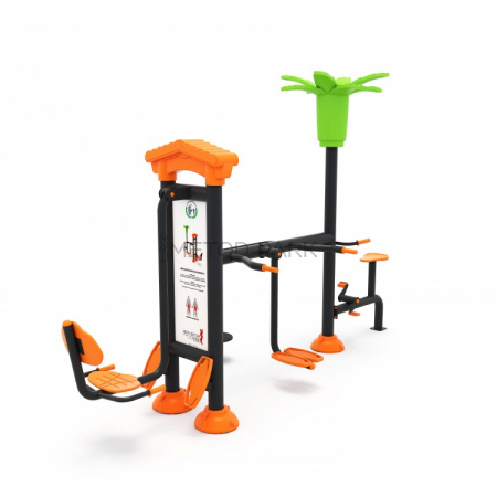 Echipamente fitness cu Panouri - Set de fitness pentru exterior cu panou 4 Aparate 17FT
