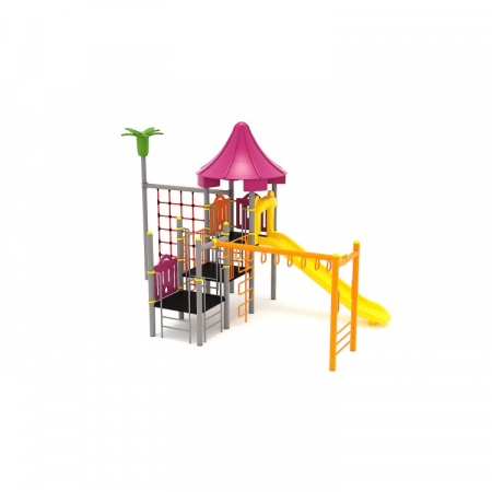 Echipamente locuri de joaca de EXTERIOR - 18M Clasic Echipament loc de joaca exterior parc din metal cu 4 Cataratoare si Tobogan