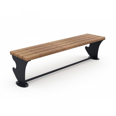 Banci stradale / parc - Bancuta pentru parc cu structura metalica si sezut din lemn - 19B