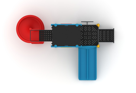 246M Clasic Echipament loc de joaca exterior parc din metal cu Scară 2 Tobogane  si Cataratoare [2]