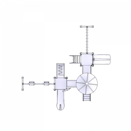 22M Clasic Echipament loc de joaca exterior parc din metal cu Scara 2 Tobogane 2 Leagane si 3 Cataratoare [2]