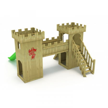 24A Castel Echipament loc de joaca exterior parc din lemn cu Scara Tobogan si Cataratoare [1]