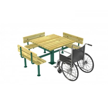Mobilier Urban - 31EG Mobilier Urban Masa cu Banci lemn si metal dizabilitati