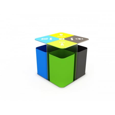 Mobilier Urban - 34CK Mobilier urban stradal Set 4 Cosuri de gunoi sortare deseuri