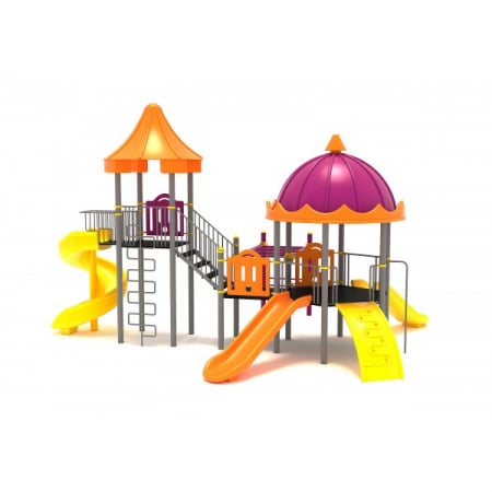 Echipamente locuri de joaca de EXTERIOR - 35M Clasic Echipament loc de joaca exterior parc din metal cu 3 Cataratoare si 3 Tobogane