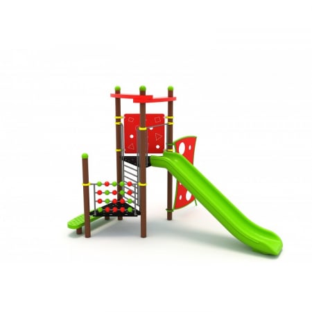 Echipamente locuri de joaca de EXTERIOR - 42M Clasic Echipament loc de joaca exterior parc din metal cu Scara Tobogan si 2 Cataratoare