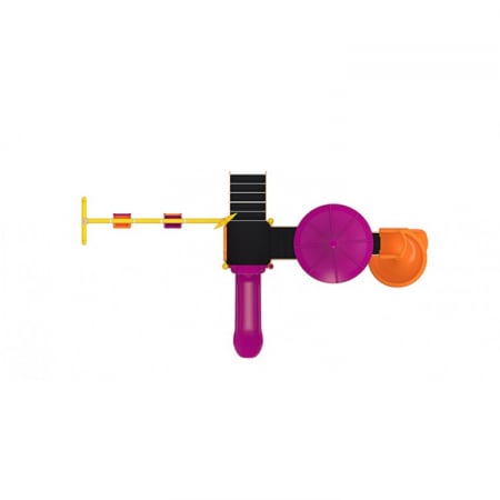 45M Clasic Echipament loc de joaca exterior parc din metal cu Scara 2 Tobogane si 2 Leagane [1]