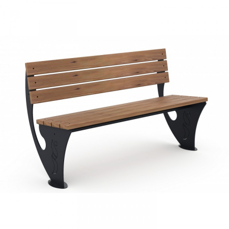 Banci stradale / parc - Banca pentru parc cu design modern cu structura metalica si lemn - 05B