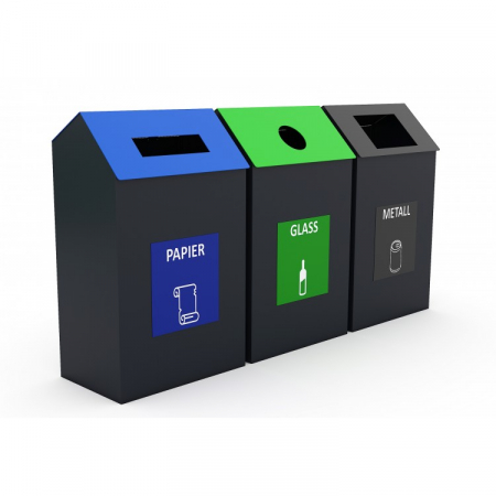 Mobilier Urban - Cosuri de gunoi metalice pentru colectare selectiva - 56CK